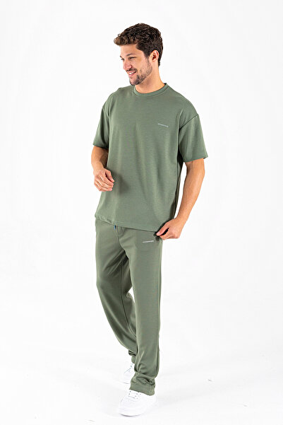 JB John Borners Ανδρικό κοντομάνικο σετ αθλητικής φόρμας με ελαστική μέση πράσινο - 25Y 7852Â