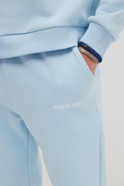 Tudors Ανδρικό σετ αθλητικών φορμών Relax Fit από βαμβακερό 3 νήματα με μαλακή υφή με φλις εσωτερικά και λαιμόκοψη μπλε