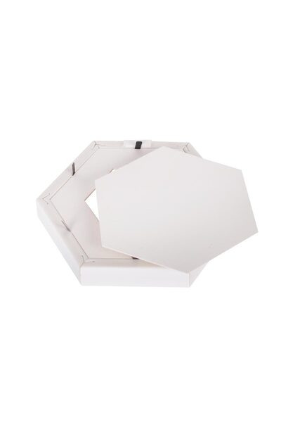 Nobbystar Medium Size White Hexagon Photo Frame with Adhesive Peel-And-Stick Mat - Pack of 6