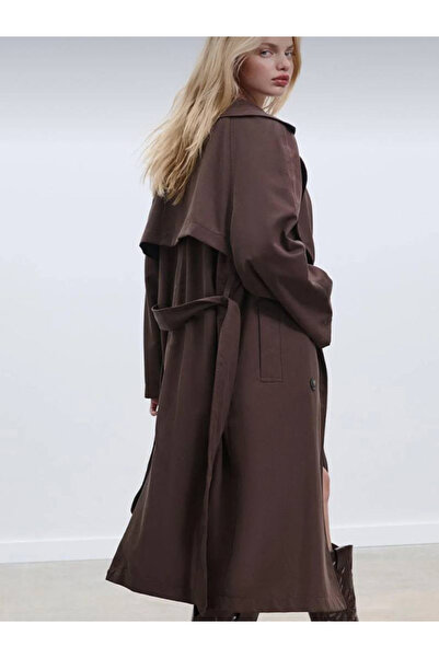 Panku Bizu Design Store Autumn Astarlı Kruvaze Yaka Trençkot Pardesü