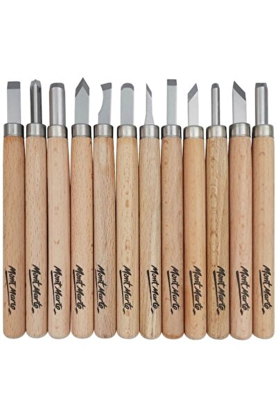 Mont Marte Set of 12 tools for wood carving or linocut -