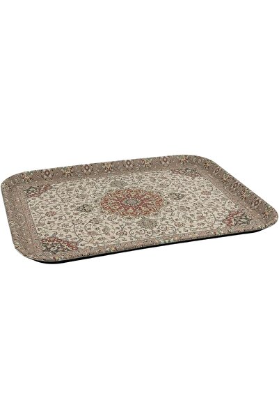 B&D صينية تقديم ميلامين بتصميم فارسي من بي آند دي، مقاس 45×35 سم - بيج