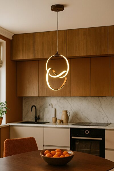 LEGACY Doruk Kahverengi Modern Tasarım - Salon - Mutfak - Hol Beyaz Led Sarkı...