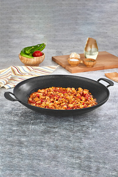 PoloChef Cast Iron Granite Sheet Roasting Pancake Pan 34 cm