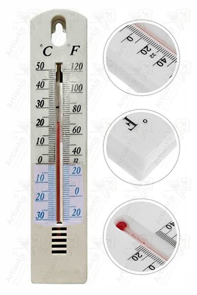 Artlantis Termometre Plastik 1 Adet Duvar İç ve Dış Mekan Sıcaklık Ölçer Ev B...