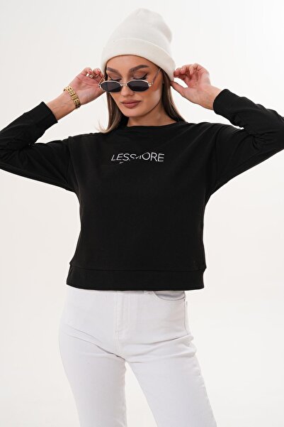 ŞİMAL Γυναικείο φούτερ με δύο κλωστές με τύπωμα 255329 -