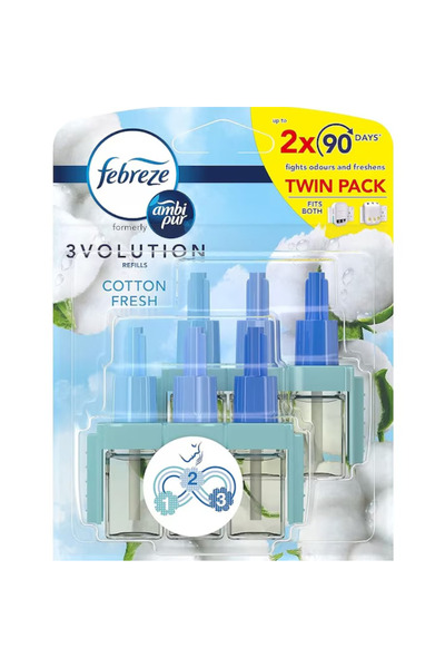 Febreze Rezerva Odorizant camera 3Volution Cotton Fresh, 2x20ml