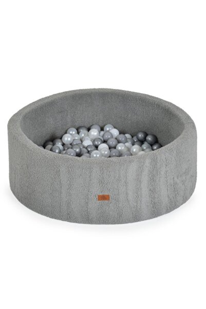 Moni Toys Piscină cu bile Boucle Grey – moale, 200 bile colorate, 12 luni+