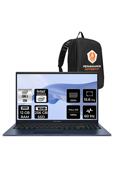 ASUS Vivobook 15 Core 5 120U 12GB RAM 256GB SSD 15.6" FHD FreeDOS X1504VANJ36...