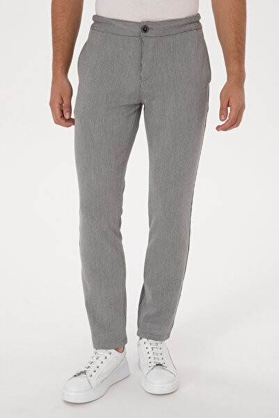 U.S. Polo Assn. Men's Light Gray Slim Fit Canvas / Chino Trousers 50311981-Vr001