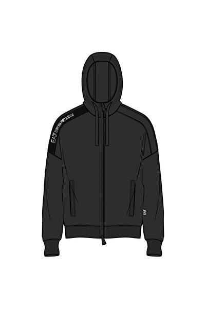 EA7 Bluza cu fermoar M Tape hoodie FZ COFT