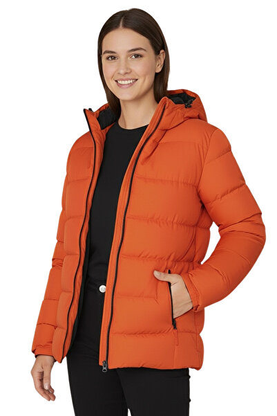 Senini Kadın Mont Kapüşonlu & Su İtici Rüzgar Geçirmez Kışlık Şişme Mont & Kaban