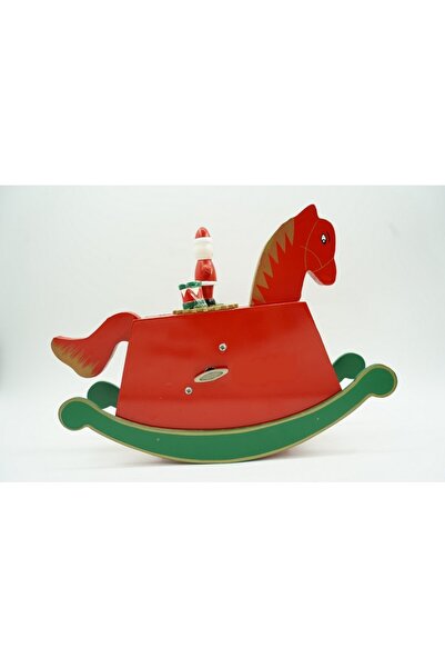 Bibilel Decorated Christmas musical box, Pony, Red, Wooden, 18 cm x 25 cm, Indoor,