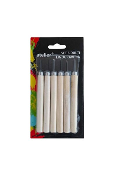 ATELIER Set de 6 dălți pentru linogravură -