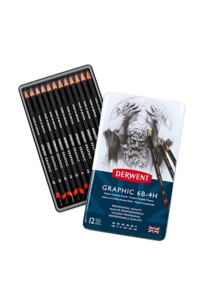 Derwent Set de 12 creioane grafice medii, format din 12 piese