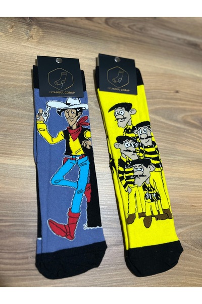 İstanbul Çorap Unisex Printed Design Socks Set of 2