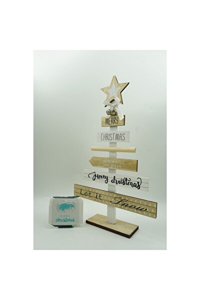 Flippy Διακοσμημένη διακόσμηση τραπεζιού, Χριστουγεννιάτικα Μηνύματα, Κρεμ-Λευκό, Ξύλινο, 22,5 εκ. x 36 εκ., Εσωτερικού χώρου,