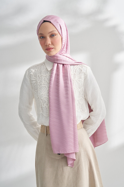 ARMANDA Nanya Jakar Line Pattern Shawl - Powder