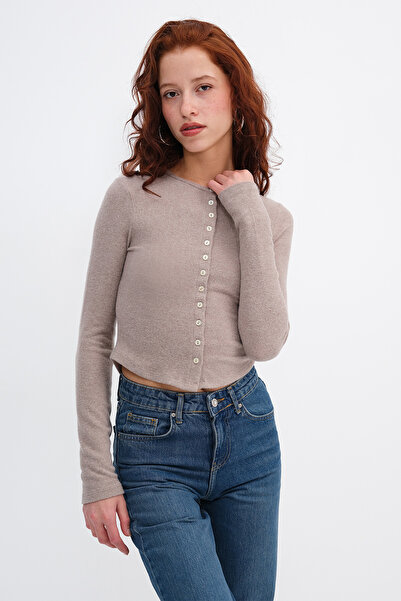 Addax Düğmeli Triko Hırka H12548