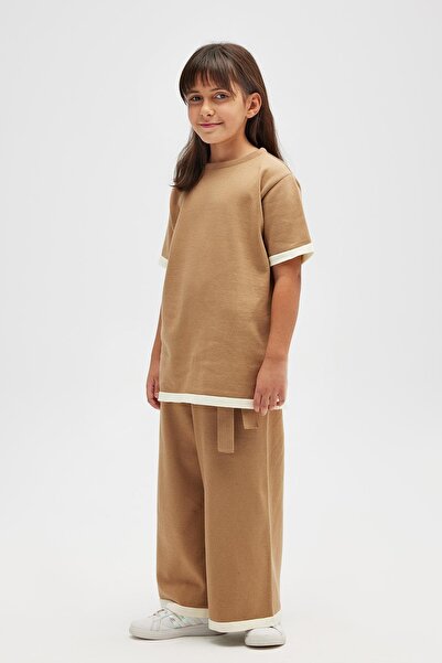 Peraluna Rumi Short Sleeve Girls' Blouse - Camel