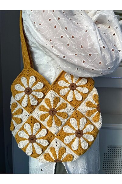 EHF LifeStyle RETRO DAISY EL ÖRGÜSÜ MOTİF ÇANTA