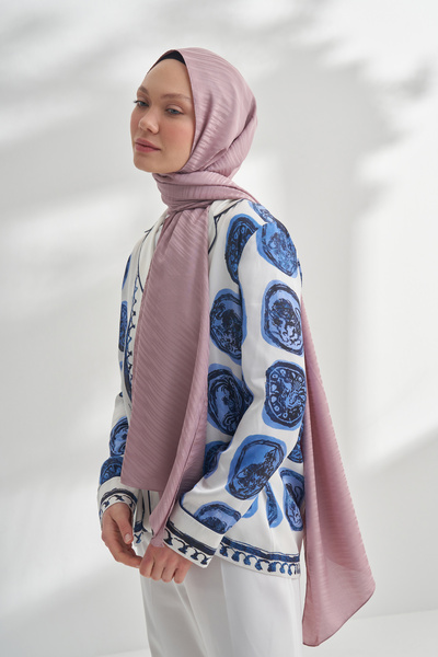 ARMANDA Nanya Jakar Line Pattern Shawl - Misty Powder