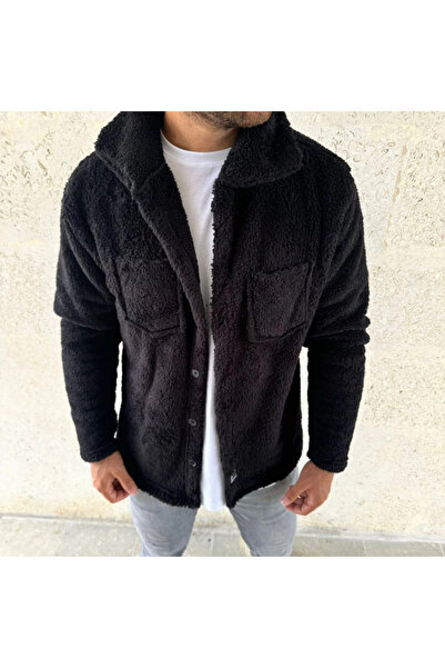 JANES Ανδρικό πουκάμισο από βελούδινο φλις – Χειμερινό πουκάμισο με γιακά, κουμπιά, τσέπες στο στήθος, απαλή υφή