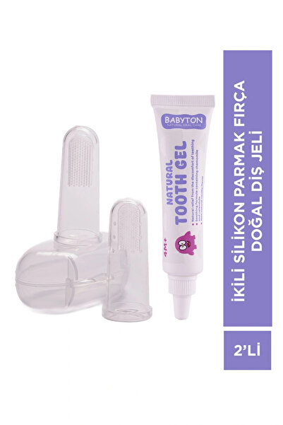 BABYTON İkili Silikon Parmak Fırça - Doğal Diş Jeli