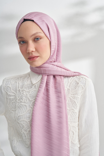 ARMANDA Nanya Jakar Line Pattern Shawl - Powder
