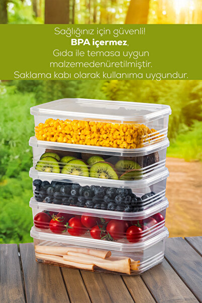 Porsima 4363-20 20 Pieces of Storage Containers Suitable for Self-Covering Deep Freezers, Airtight Organizer 1.5Lt