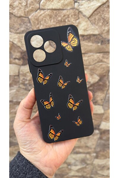 Vip Case Realme C63 Uyumlu Turuncu Kelebek Desenli Silikon Darbe Emici Klasik...