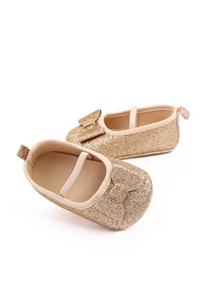 BebeNou Golden Baby Shoes with Delicate Bow chm22-5-1-va18
