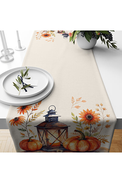 Filamente Digital Printed Runner - Leaf / Autumn / Pumpkin Patterned - 140X40 cm