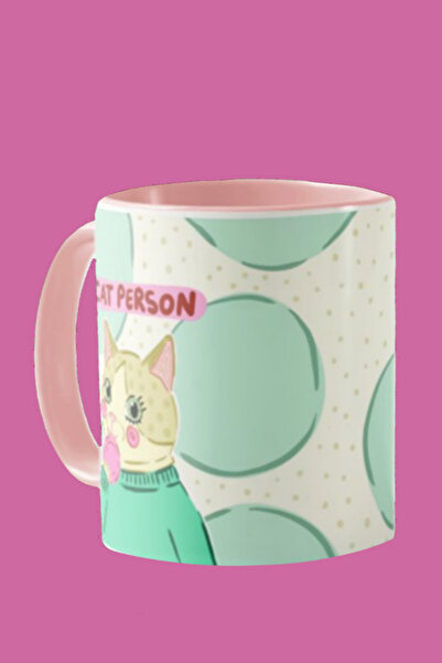 Hello Melody Design “Cat Person” Mug - Special Digital Printing Porcelain Mug for Cat Lovers 9.5X8 cm Gift