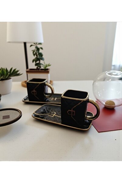 lstri 2-Piece Presentation Porcelain Gilded Bag Model Cup Set