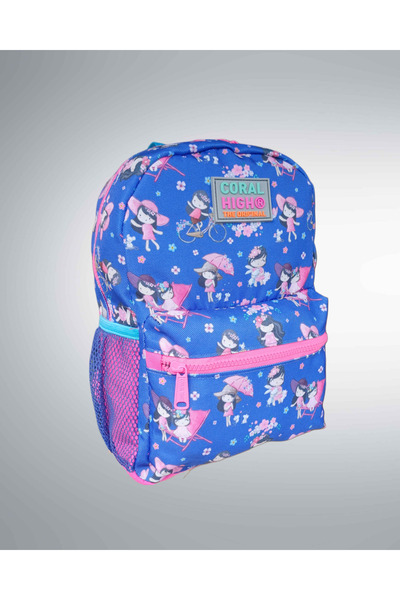 Coral High Anaokulu Kreş Kız Çocuk Sırt Çantası Suluk Gözlü 2 Bölmeli