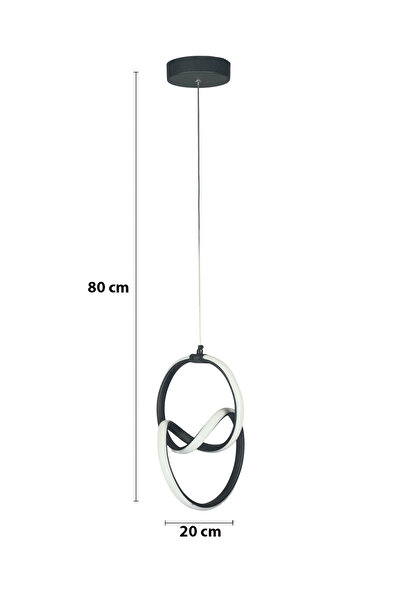 LEGACY Doruk Siyah Renk Modern Tasarım - Salon - Mutfak - Hol Beyaz Led Sarkıt Avize