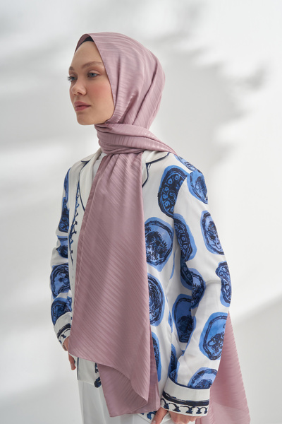 ARMANDA Nanya Jakar Line Pattern Shawl - Misty Powder