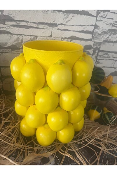 Zeugma Home Designs Limonlu Vazo,Dekoratif Obje,Ev Dekor,Hediyelik Eşya