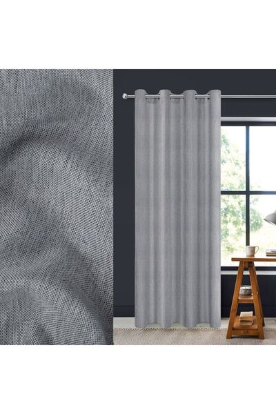 SHOPIENS Decorative Curtain, Gray, 140x260 cm, Metal Rings, Polyester