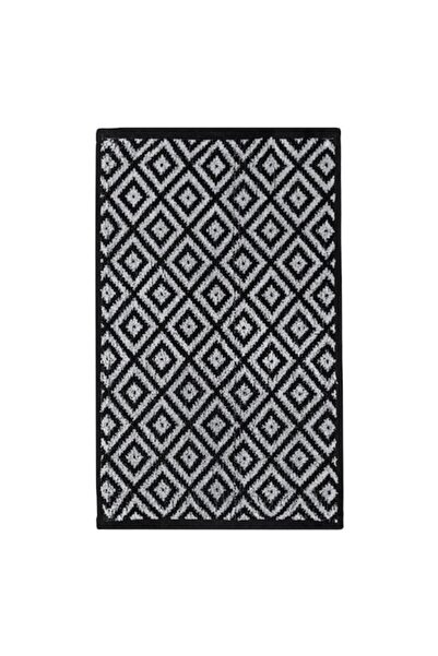 SHOPIENS Kitchen Towel Waffle, Diamond Pattern, Black/Grey, 60x35cm