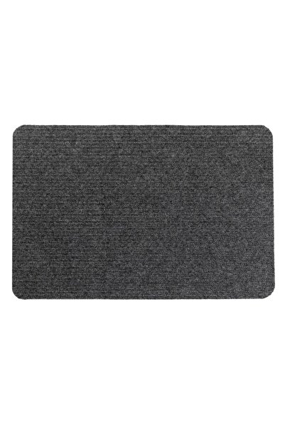 SHOPIENS Door Mat, Striped Design, Black & Gray, 57x38 cm