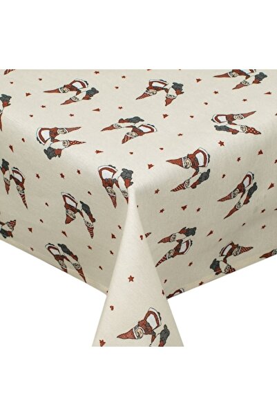 MYONNA IT & E- COMMERCE Decorative Tablecloth 'Santa Couple', Ecru, 120x120 c...
