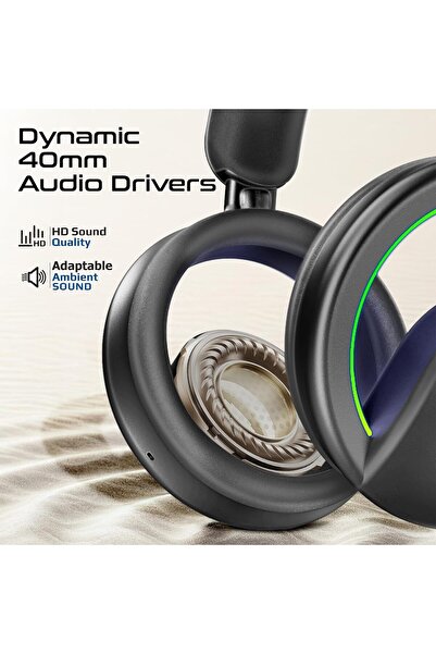 Promate Novon Open-Ear Bluetooth Headphones (Detachable Mic, RGB, 40mm, 20H, Bluetooth 6.0)