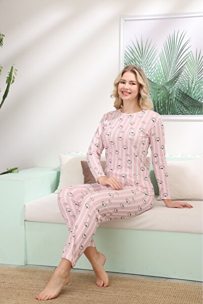 LİLA İÇ GİYİM cu imprimeu Set de pijamale cu mâneci lungi Interlock Strawberry