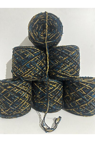 İPEK YÜN İPLİK DÜNYASI Buklet Örgü İpi (Sarı , Mavi) Akrilik İp (Siyah) 100gr