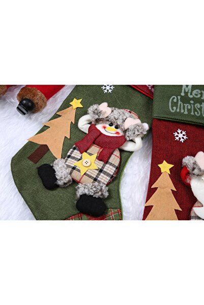 Flippy Gift stocking, Flippy, with elf pattern, green, size 20x40 cm, textile, interior