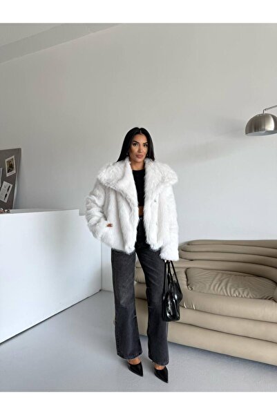 Ergün Soft Touch Oversized Premium Plush Black Coat