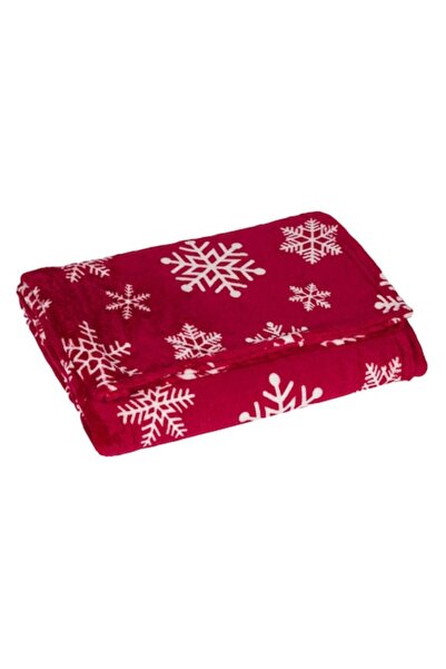 OEM Christmas decorative bedspread burgundy with white snowflakes 160x130cm