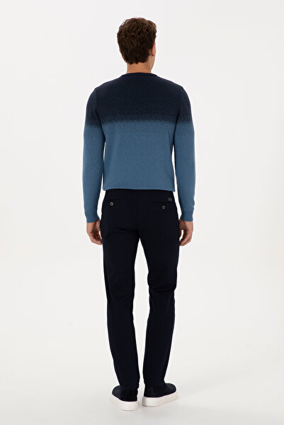 U.S. Polo Assn. Men's Navy Blue Slim Fit Canvas / Chino Trousers 50308762-Vr033